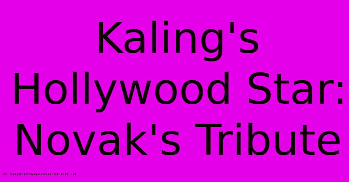 Kaling's Hollywood Star: Novak's Tribute