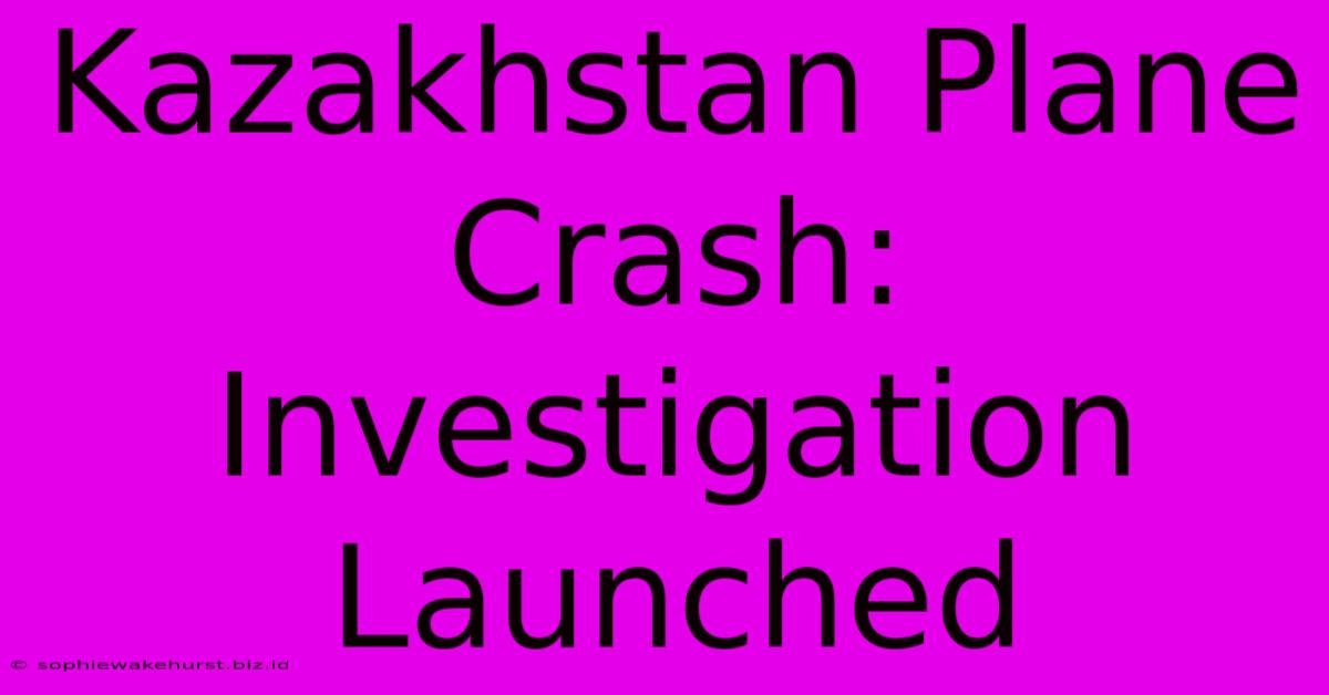 Kazakhstan Plane Crash: Investigation Launched