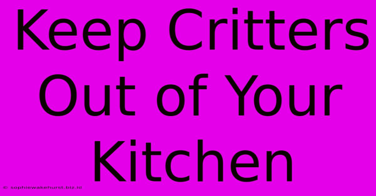 Keep Critters Out Of Your Kitchen