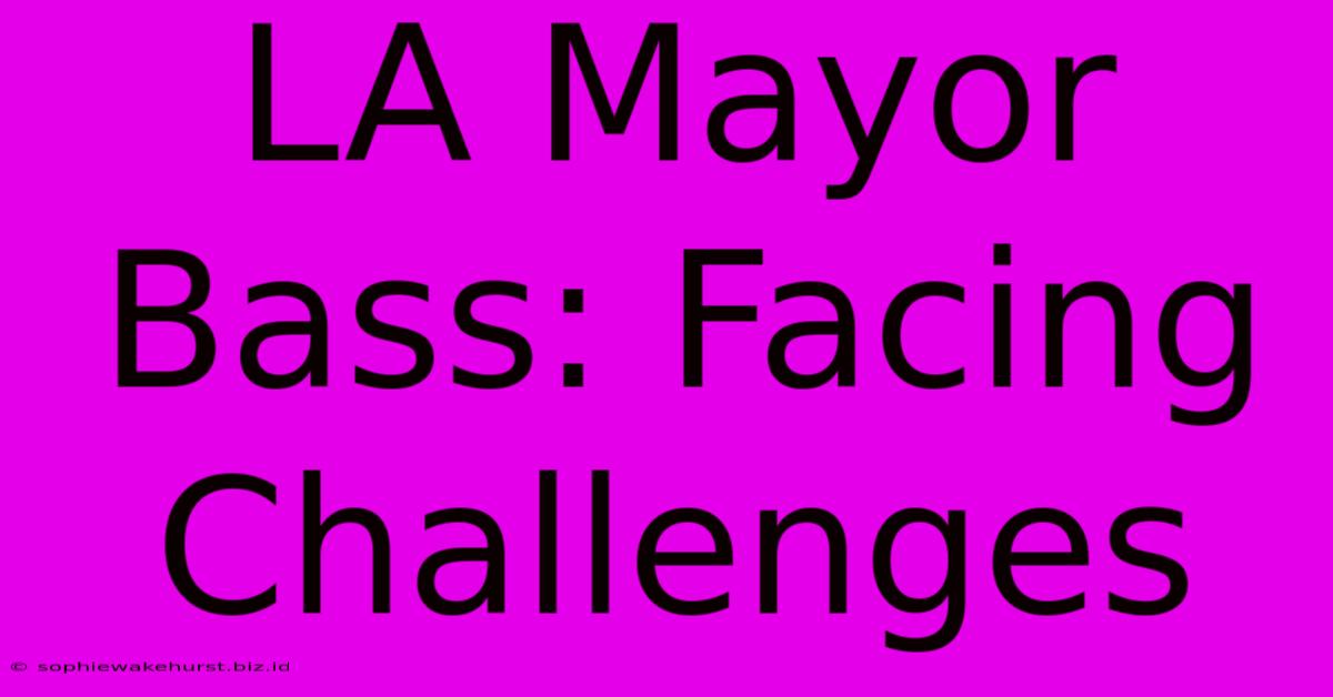 LA Mayor Bass: Facing Challenges