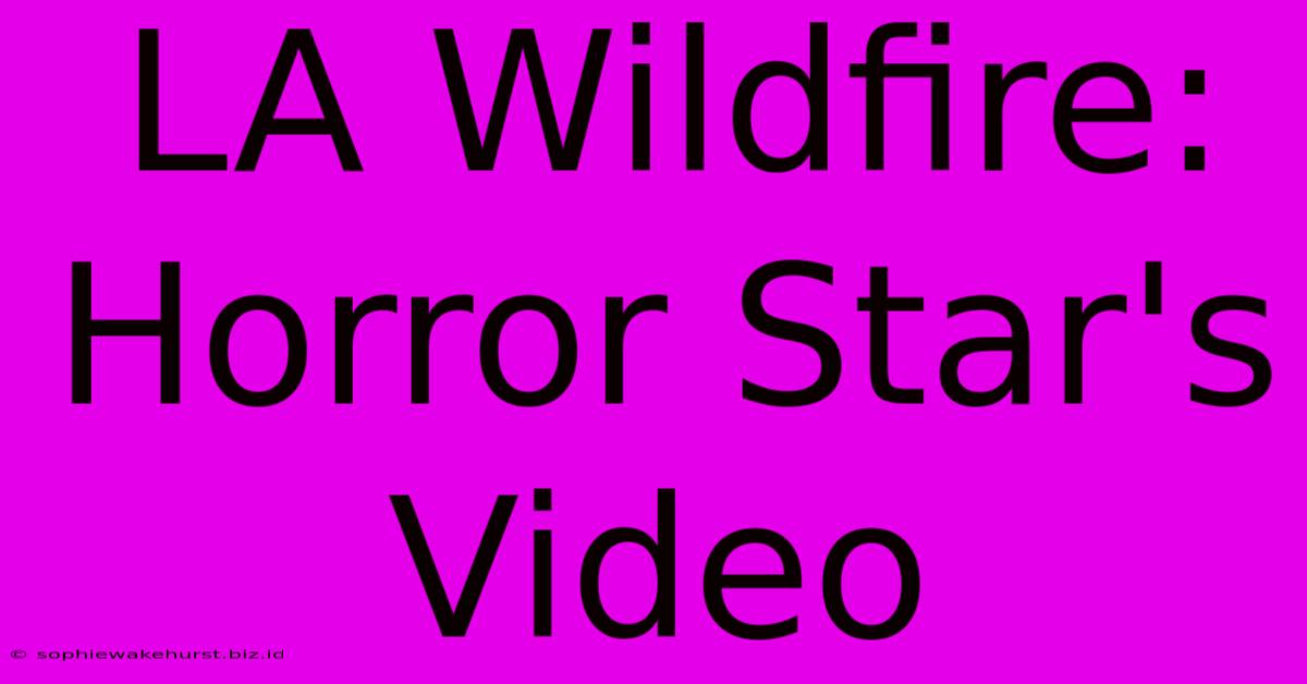 LA Wildfire: Horror Star's Video