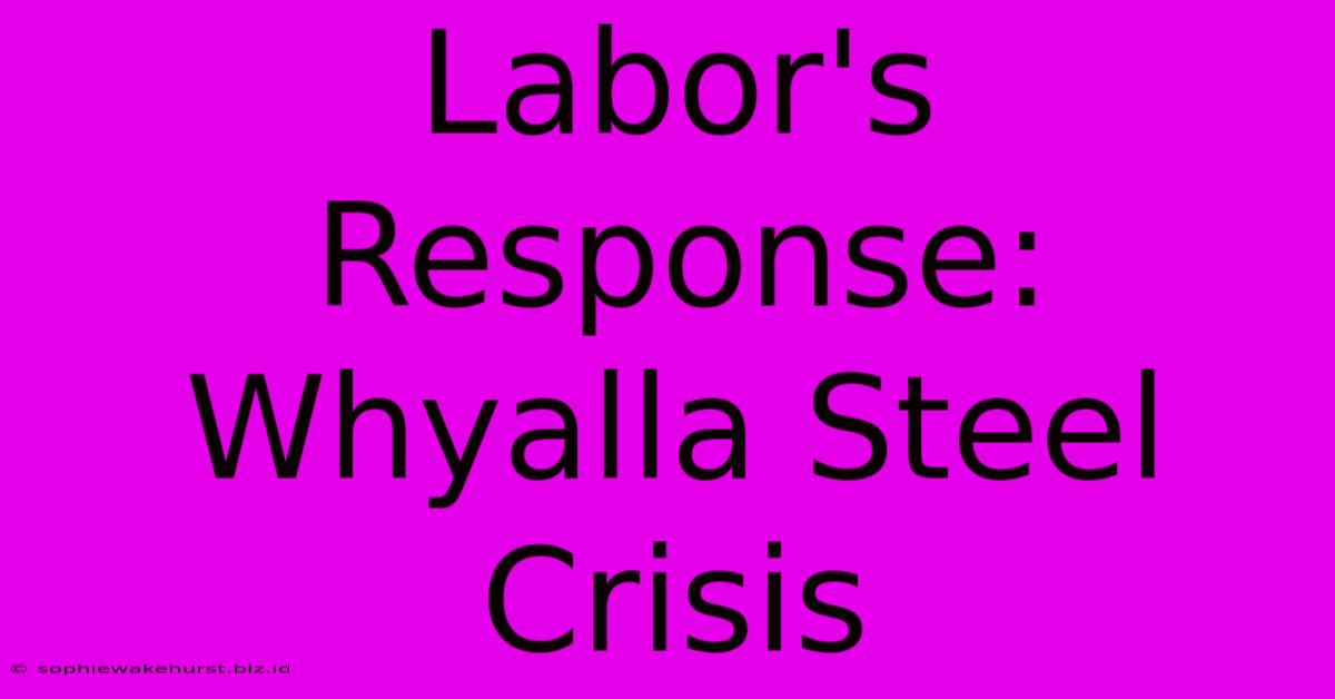 Labor's Response: Whyalla Steel Crisis