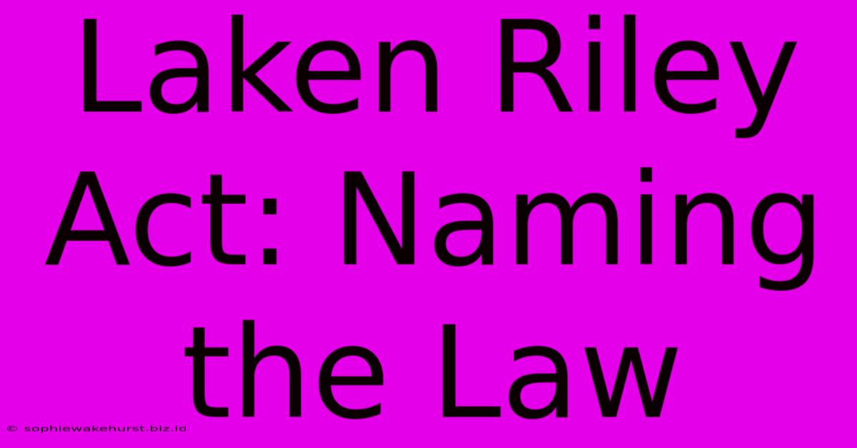 Laken Riley Act: Naming The Law