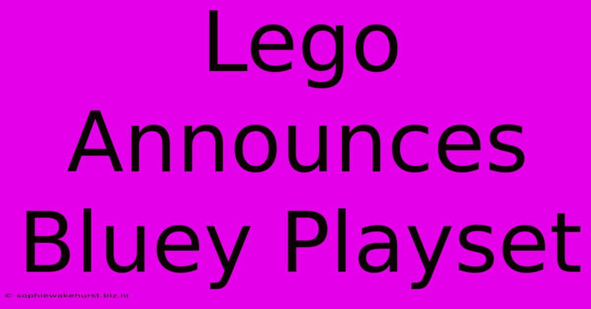 Lego Announces Bluey Playset