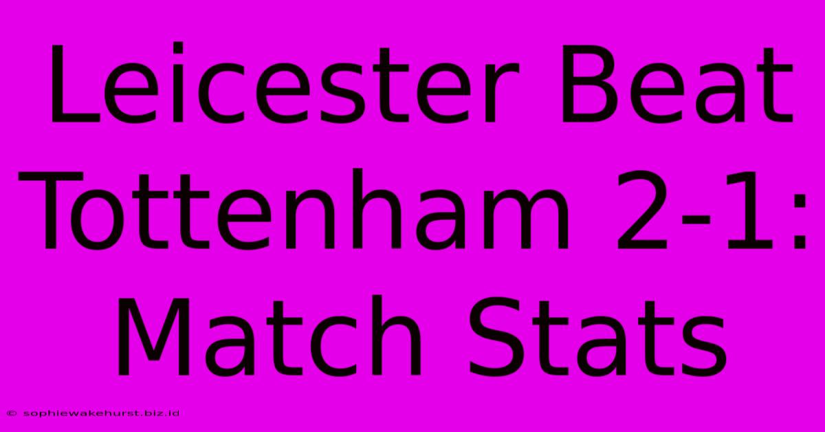 Leicester Beat Tottenham 2-1: Match Stats