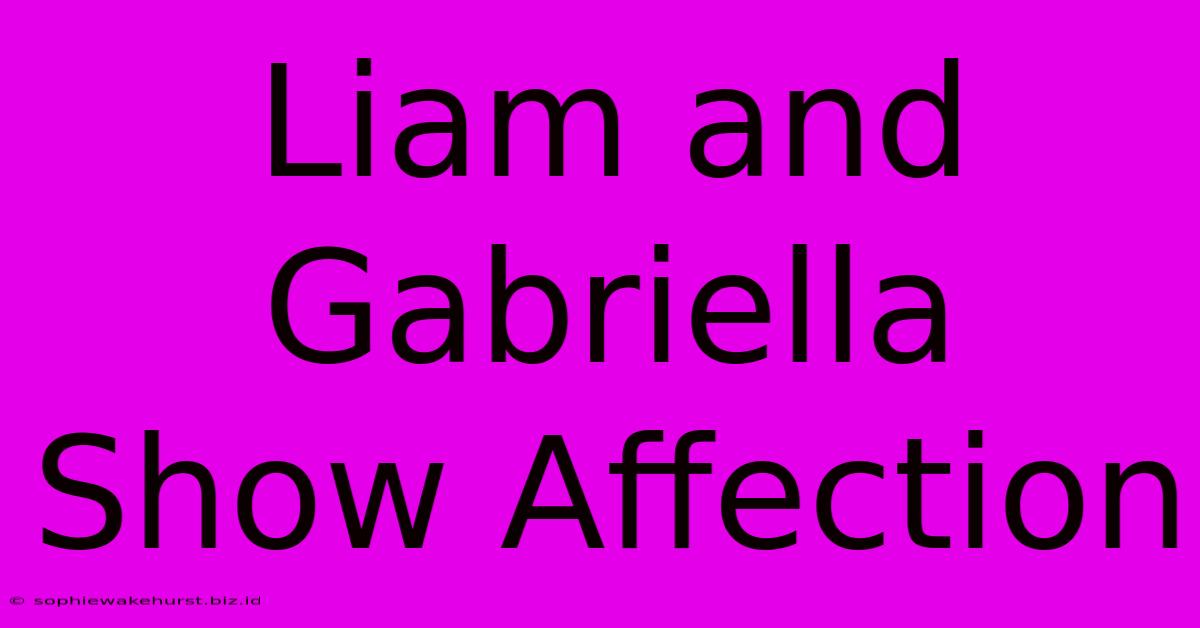 Liam And Gabriella Show Affection