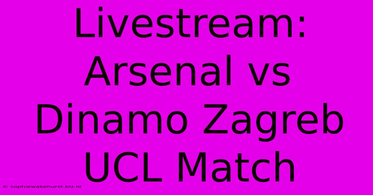 Livestream: Arsenal Vs Dinamo Zagreb UCL Match