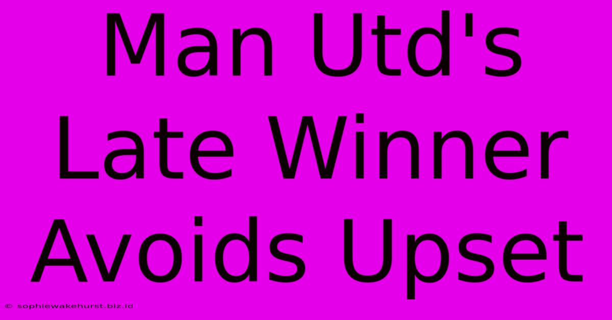 Man Utd's Late Winner Avoids Upset