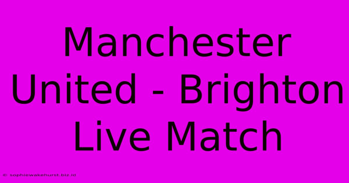 Manchester United - Brighton Live Match