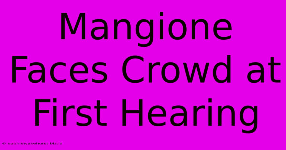 Mangione Faces Crowd At First Hearing