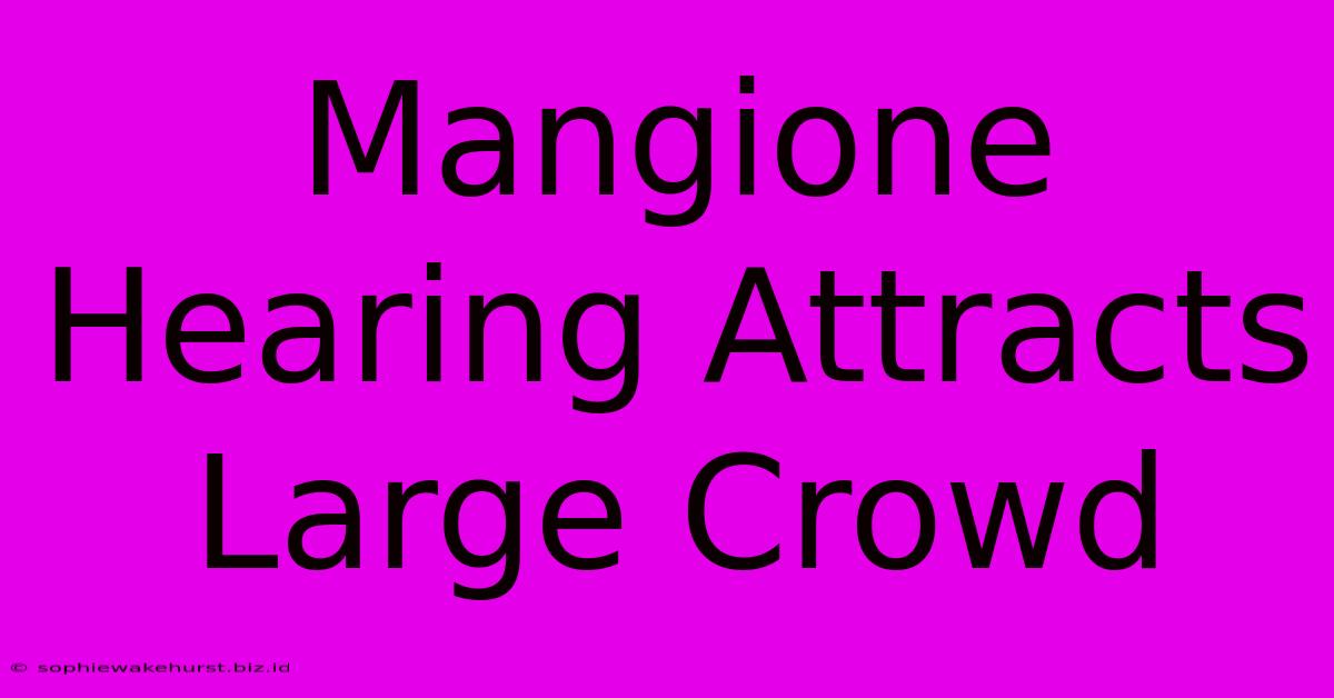 Mangione Hearing Attracts Large Crowd