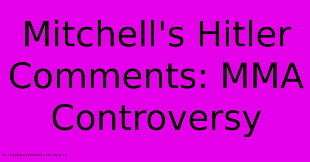 Mitchell's Hitler Comments: MMA Controversy