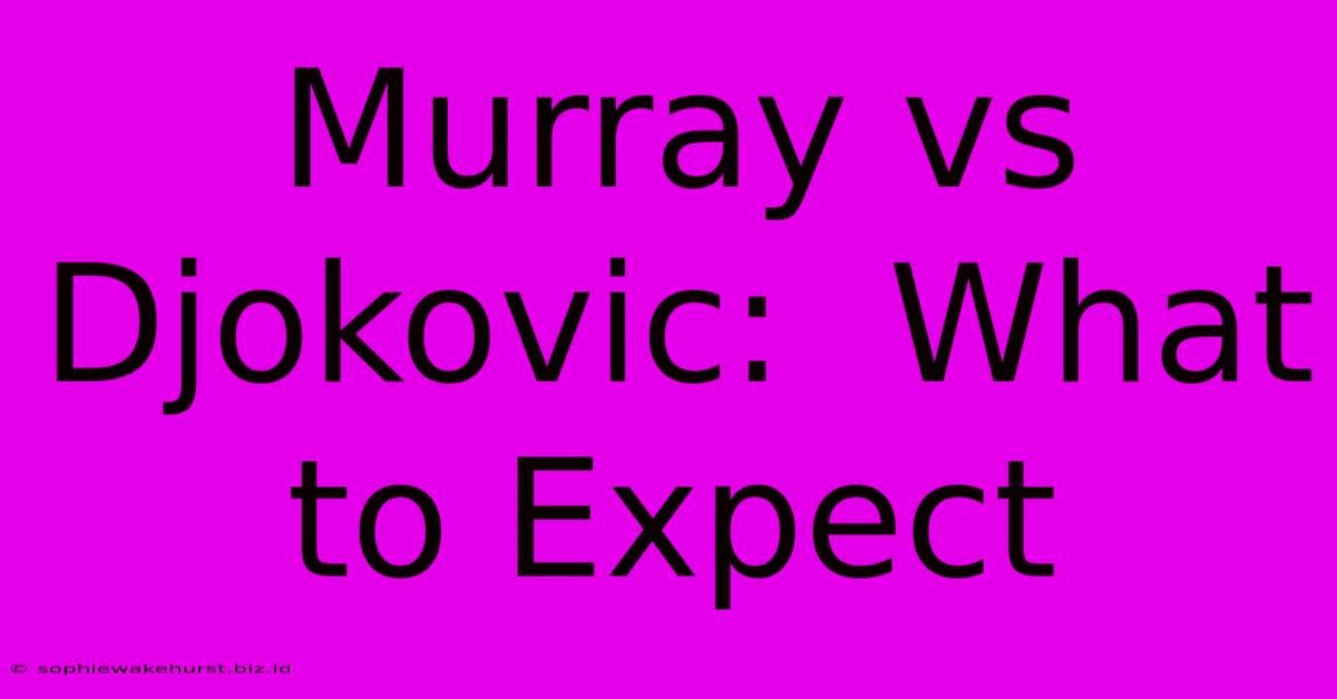 Murray Vs Djokovic:  What To Expect