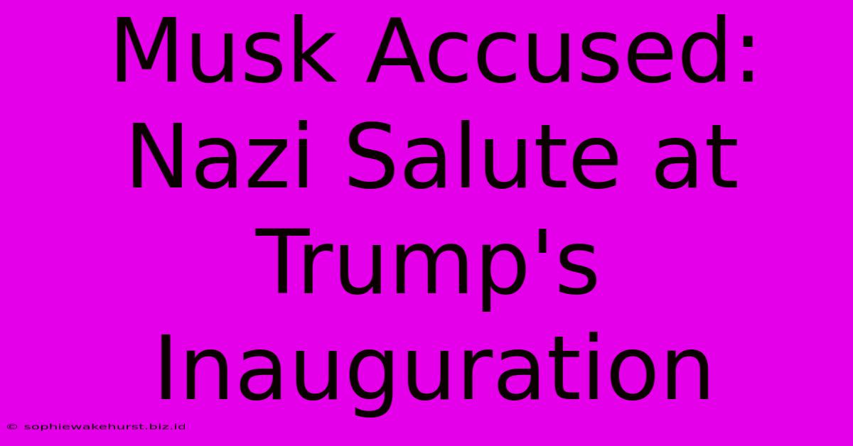 Musk Accused: Nazi Salute At Trump's Inauguration