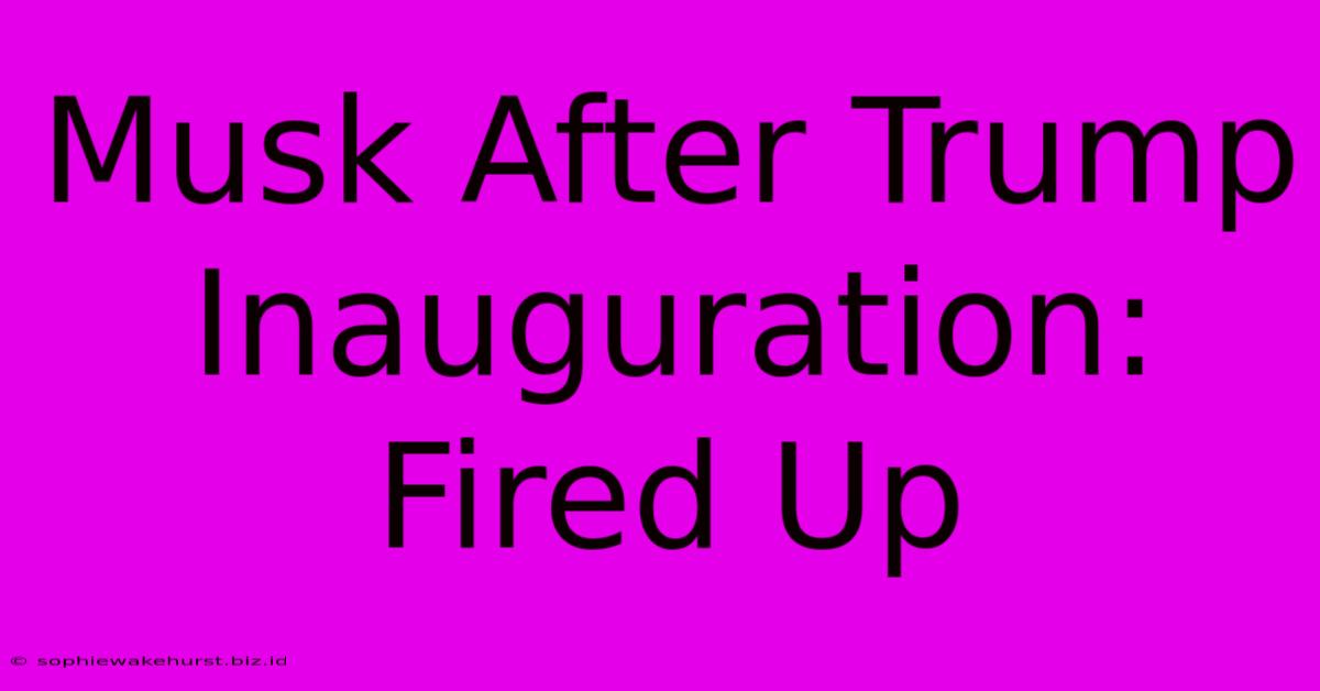 Musk After Trump Inauguration: Fired Up