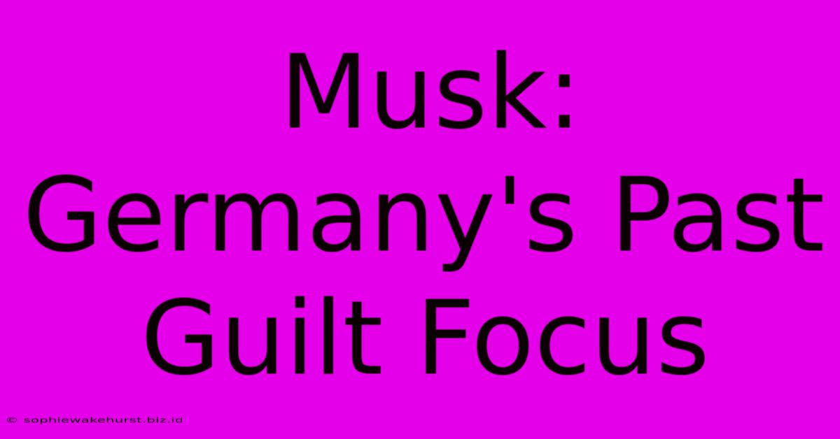 Musk: Germany's Past Guilt Focus