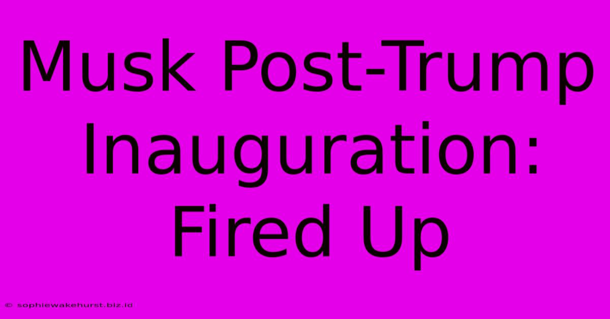 Musk Post-Trump Inauguration: Fired Up