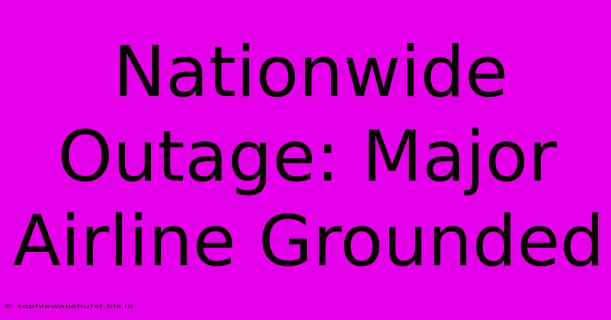 Nationwide Outage: Major Airline Grounded