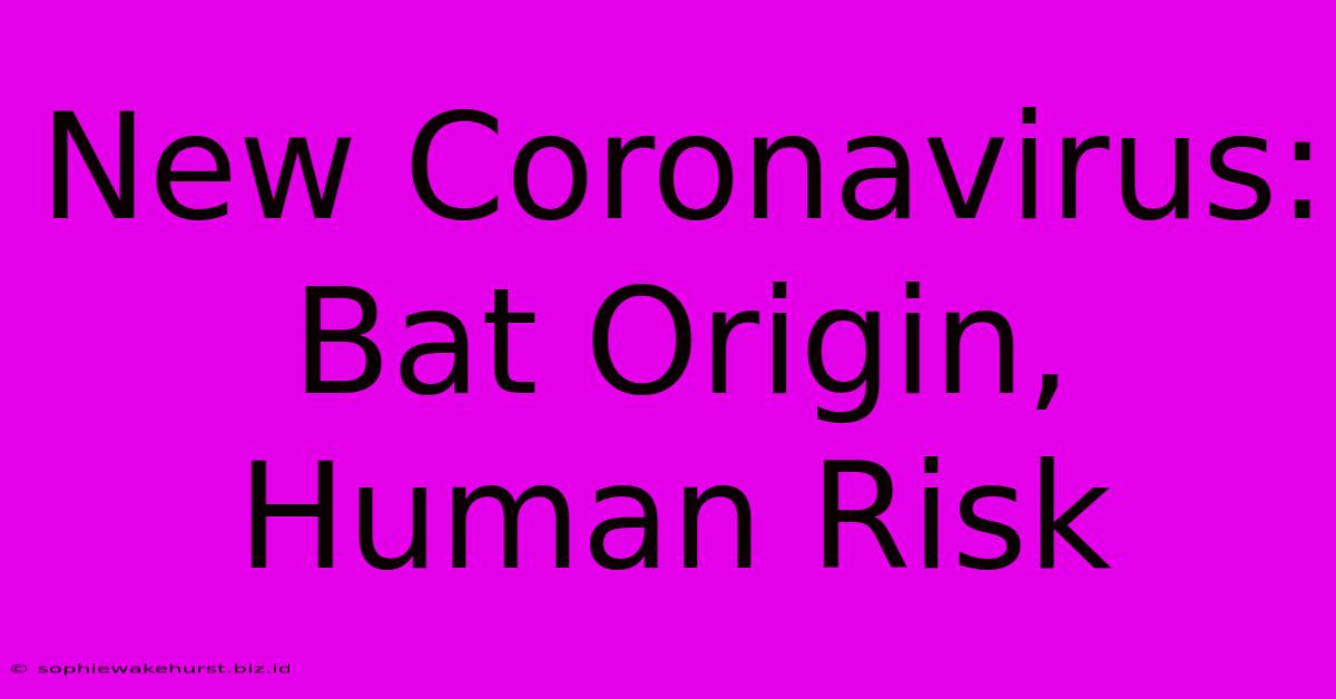 New Coronavirus:  Bat Origin, Human Risk