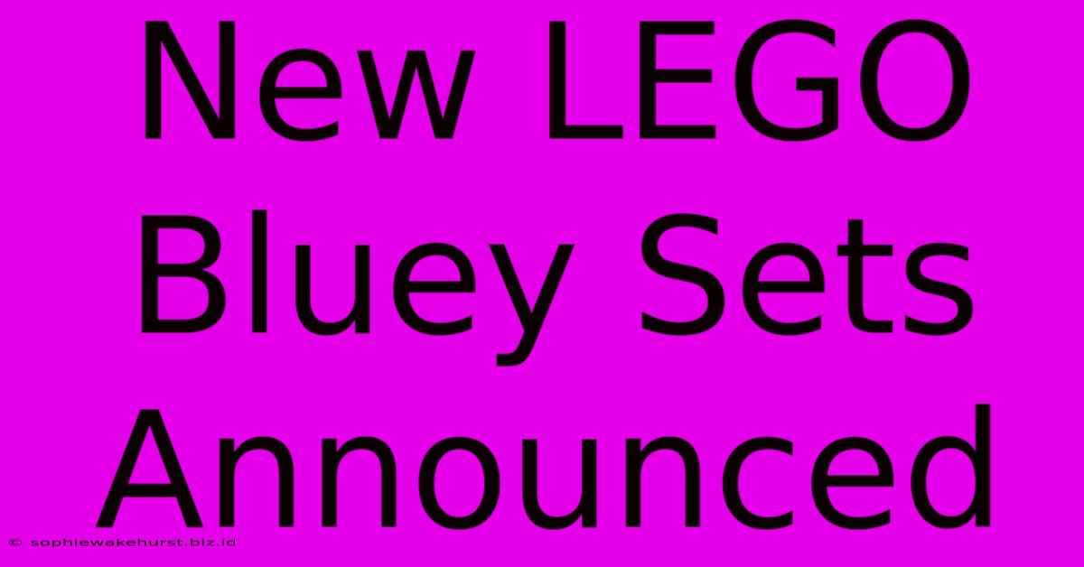 New LEGO Bluey Sets Announced