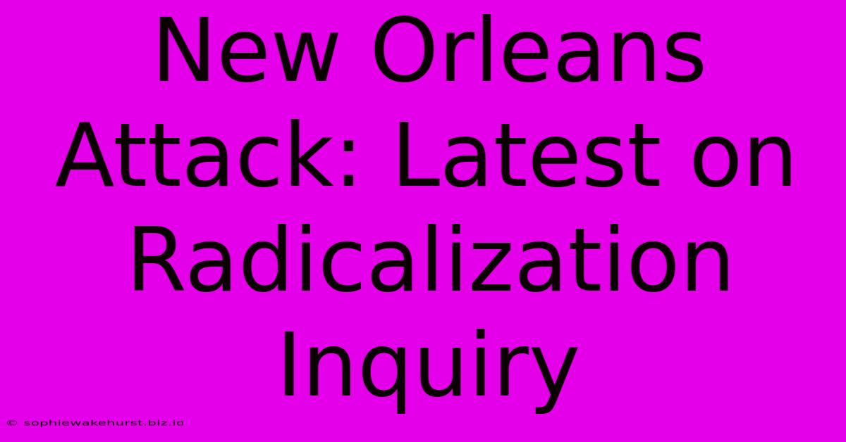 New Orleans Attack: Latest On Radicalization Inquiry