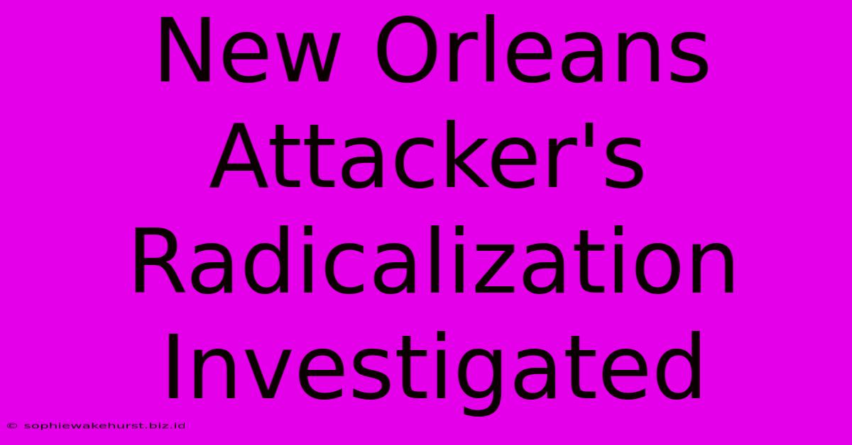 New Orleans Attacker's Radicalization Investigated