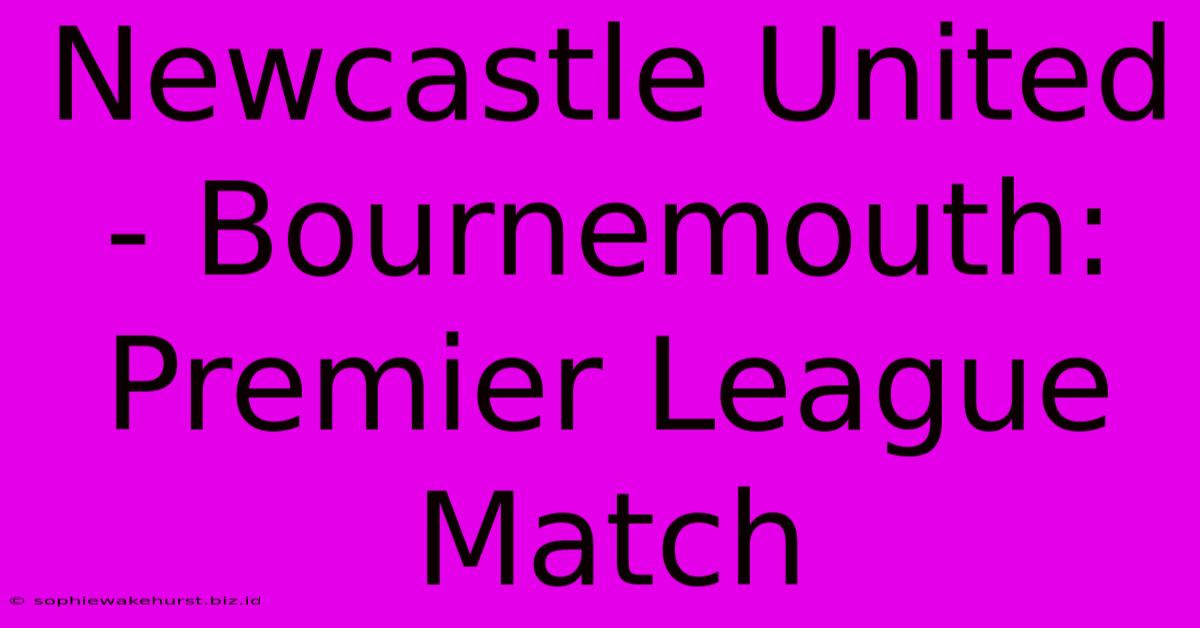 Newcastle United - Bournemouth: Premier League Match