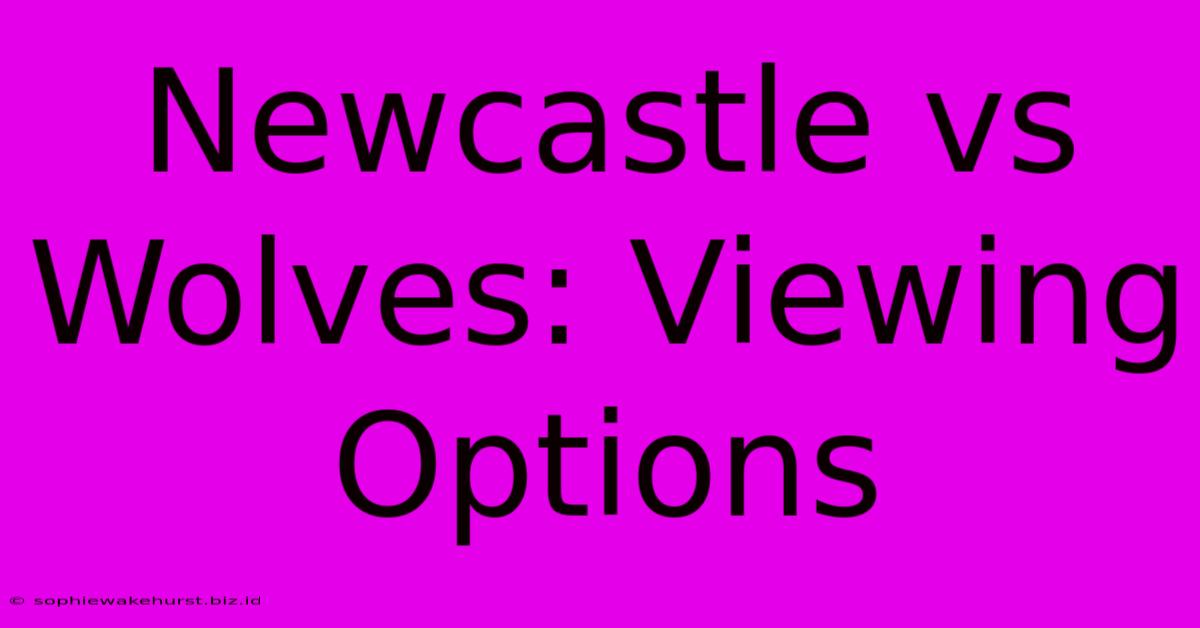 Newcastle Vs Wolves: Viewing Options