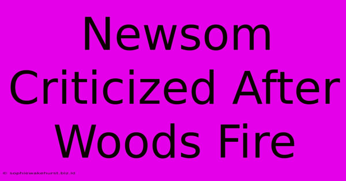 Newsom Criticized After Woods Fire