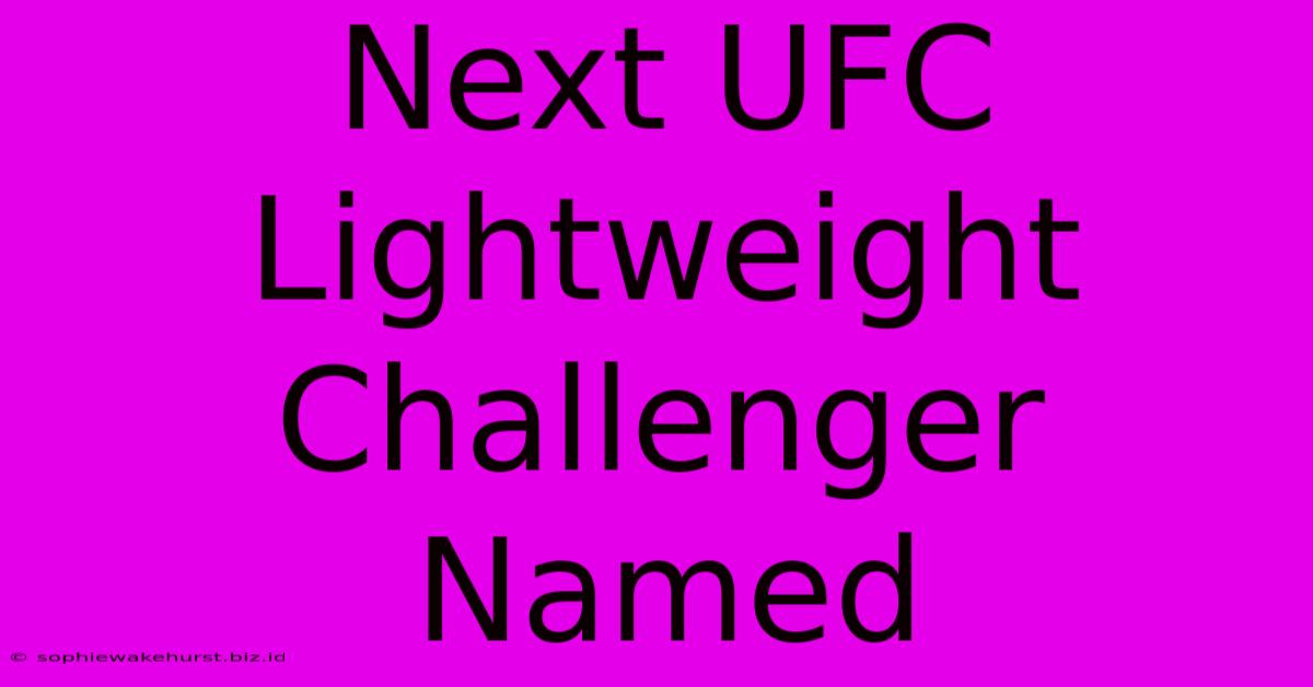 Next UFC Lightweight Challenger Named