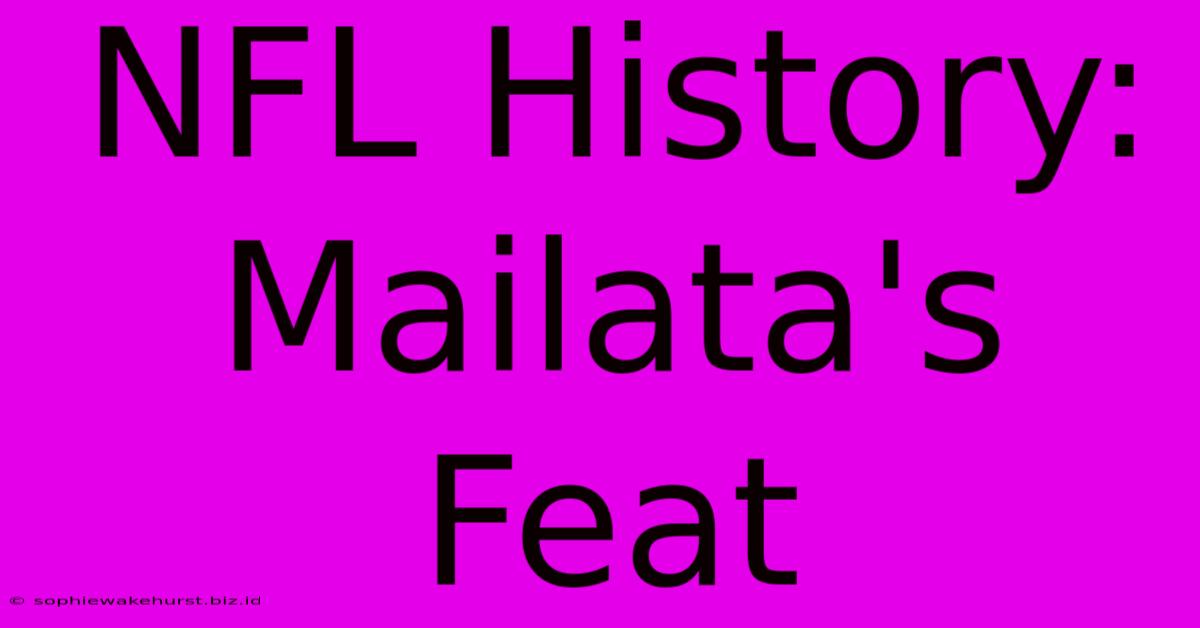 NFL History: Mailata's Feat