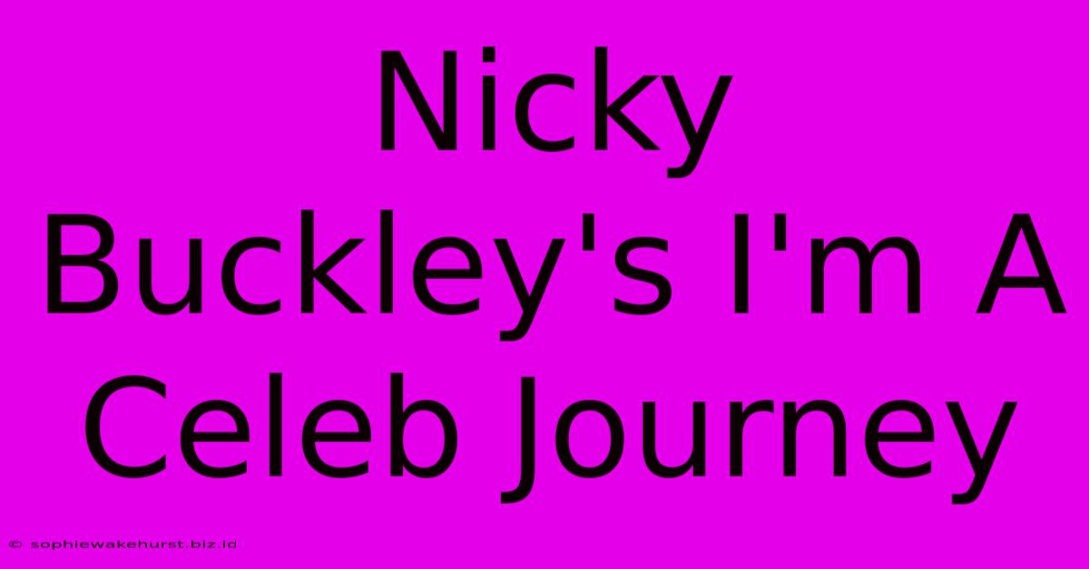 Nicky Buckley's I'm A Celeb Journey