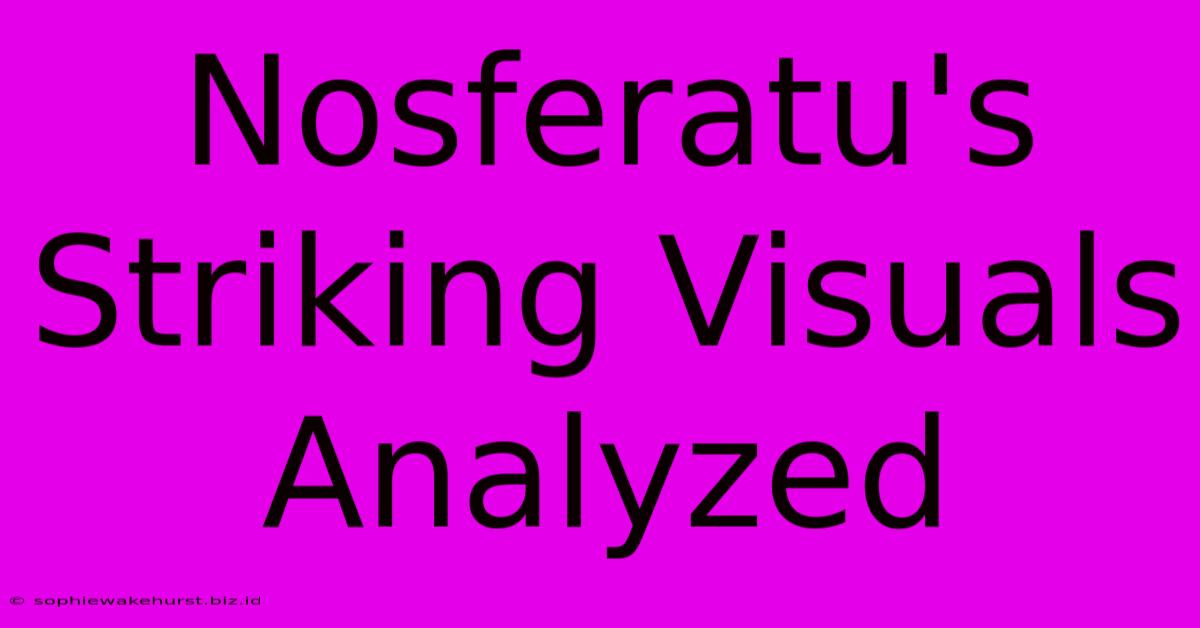 Nosferatu's Striking Visuals Analyzed