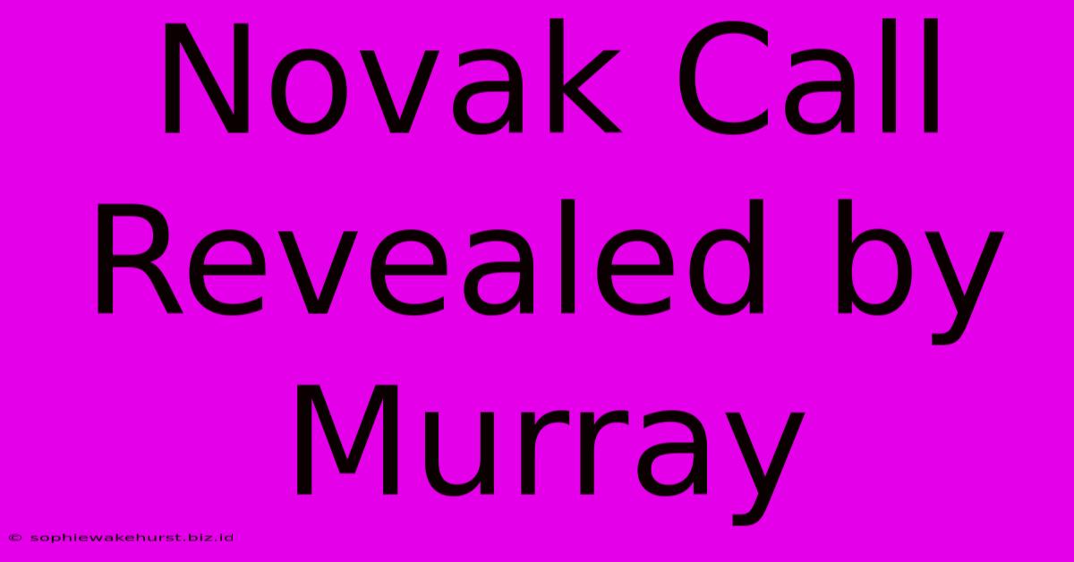 Novak Call Revealed By Murray