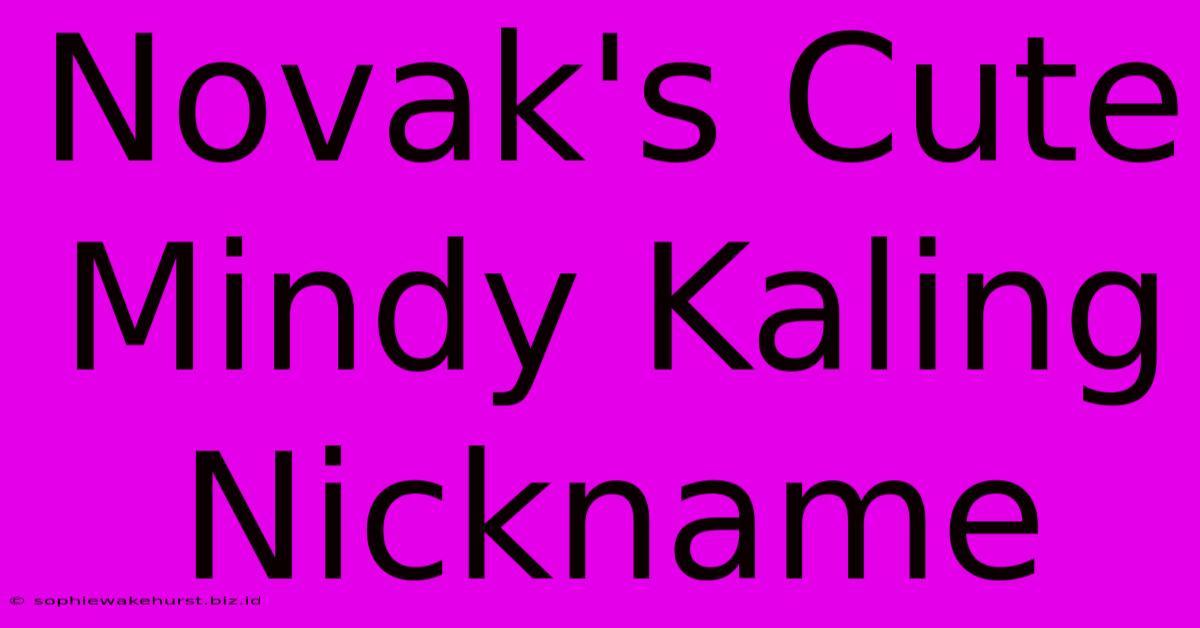 Novak's Cute Mindy Kaling Nickname