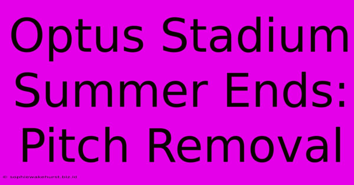 Optus Stadium Summer Ends: Pitch Removal