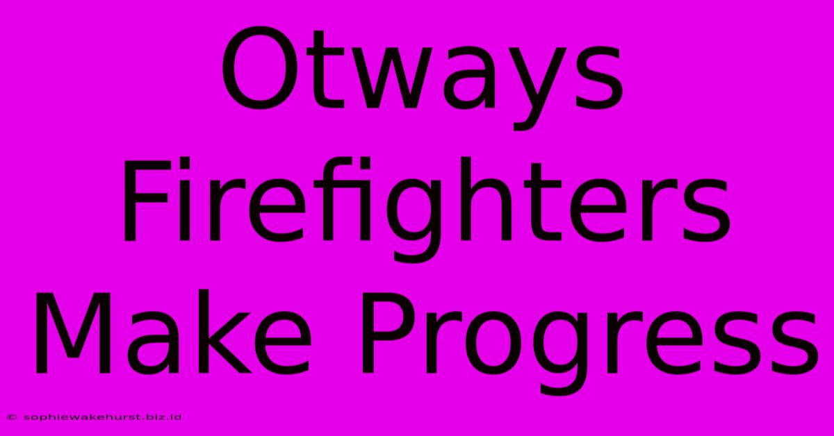 Otways Firefighters Make Progress