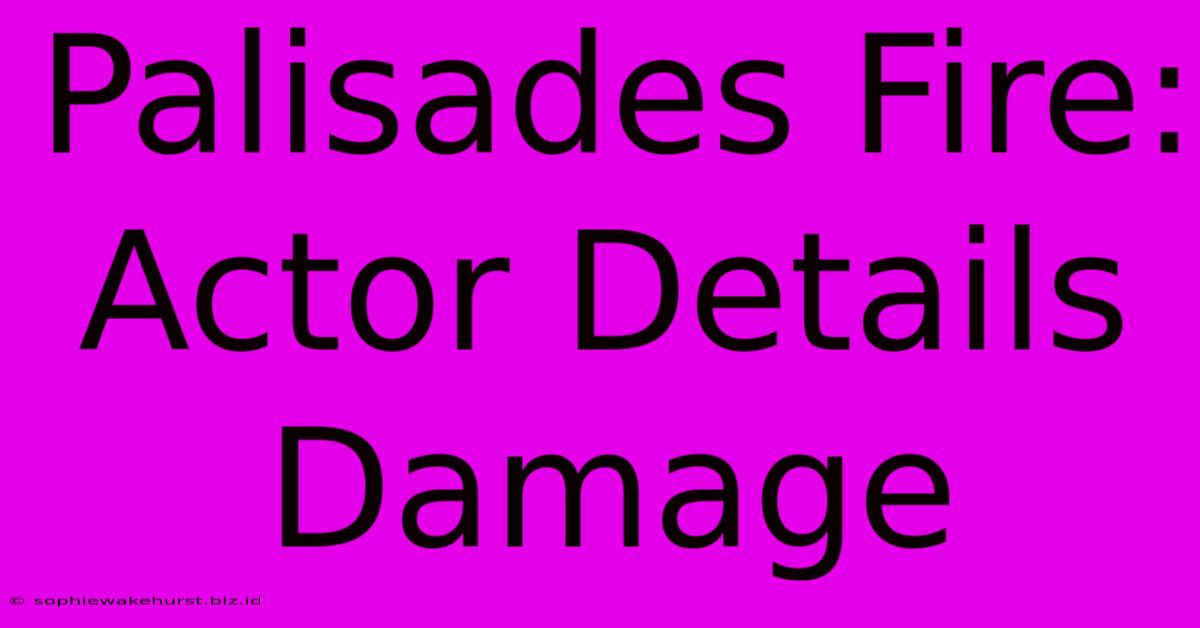 Palisades Fire: Actor Details Damage