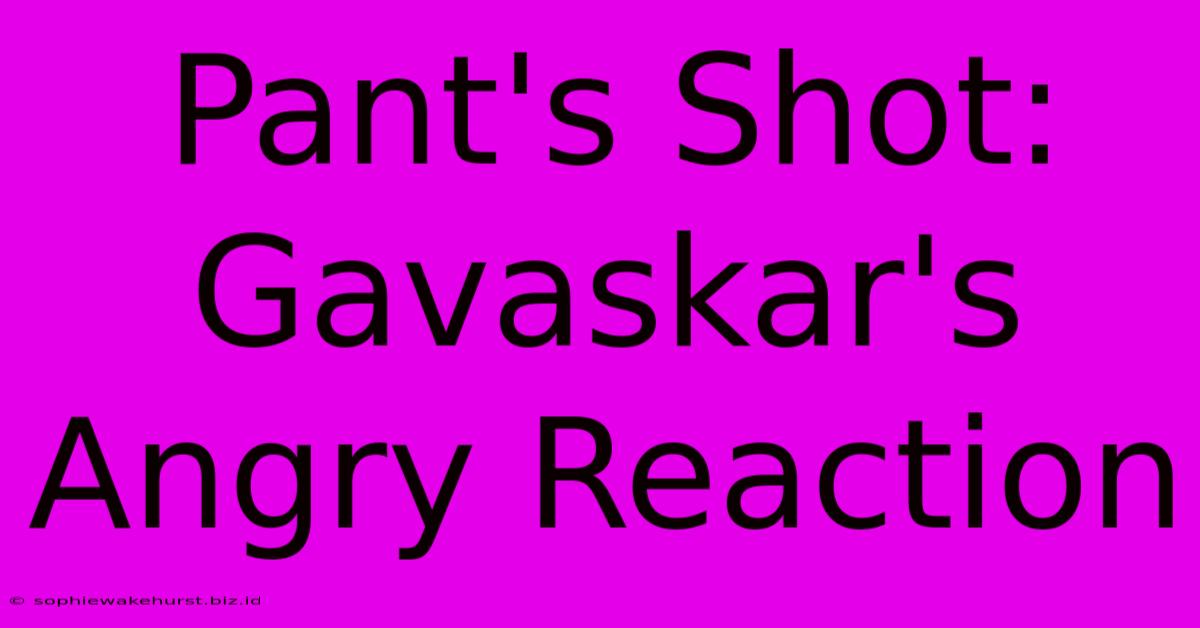 Pant's Shot: Gavaskar's Angry Reaction