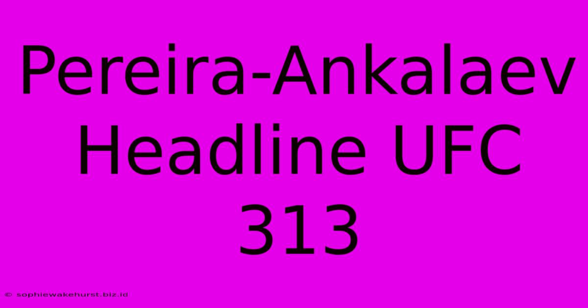 Pereira-Ankalaev Headline UFC 313