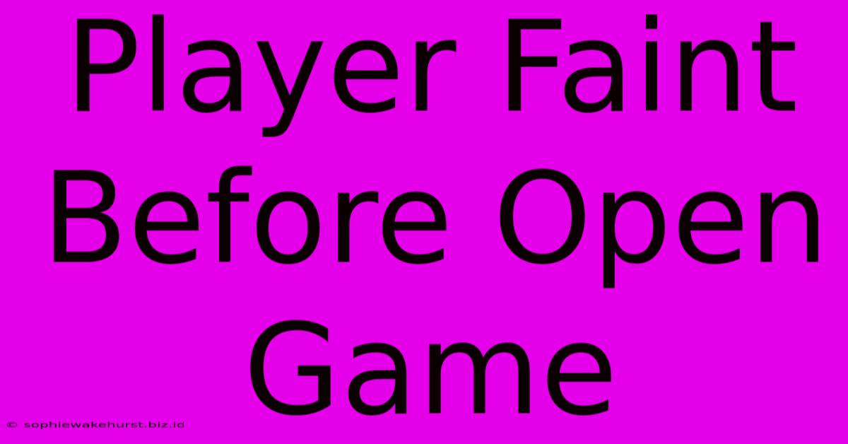 Player Faint Before Open Game