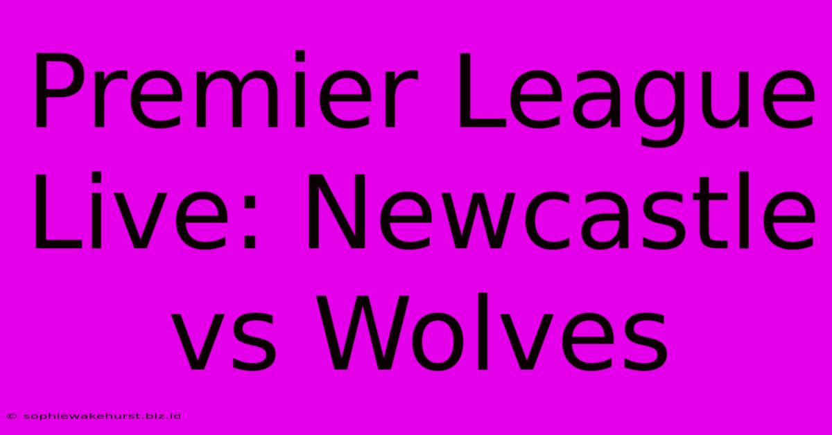 Premier League Live: Newcastle Vs Wolves