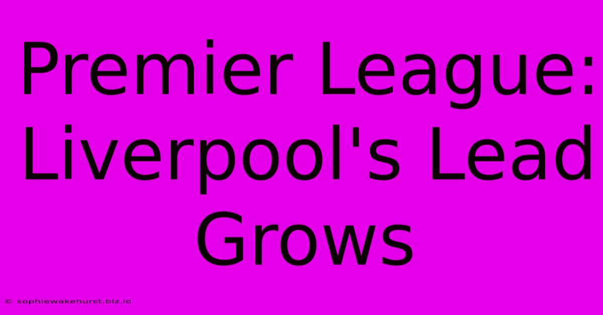 Premier League: Liverpool's Lead Grows