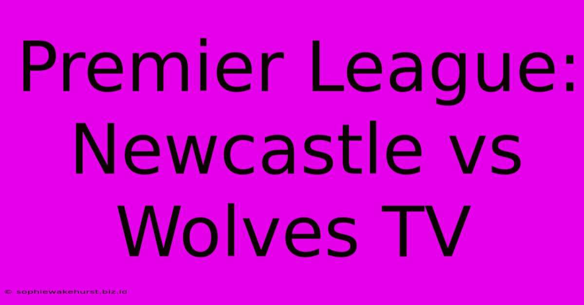 Premier League: Newcastle Vs Wolves TV