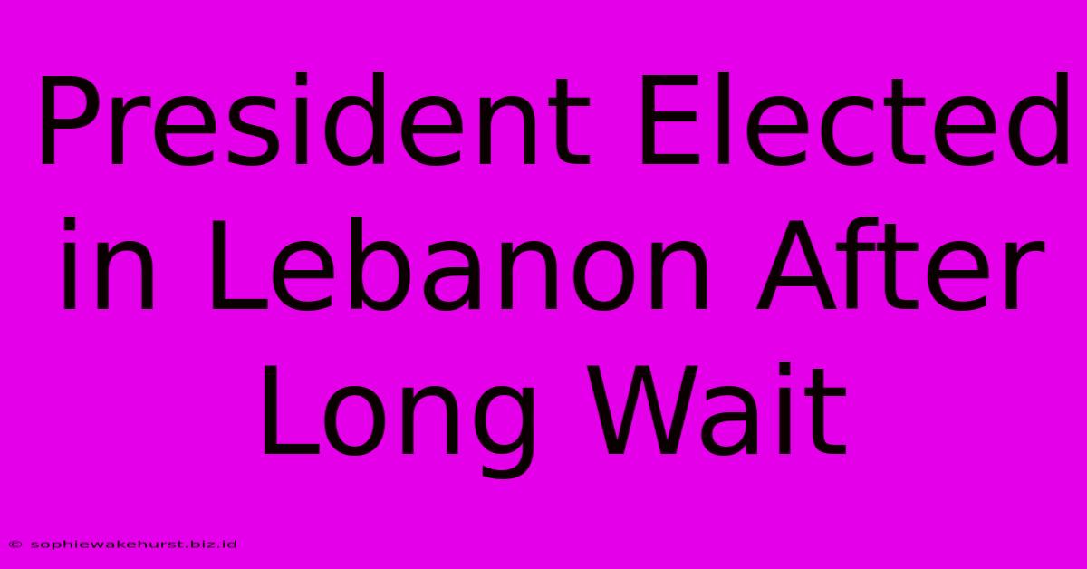 President Elected In Lebanon After Long Wait