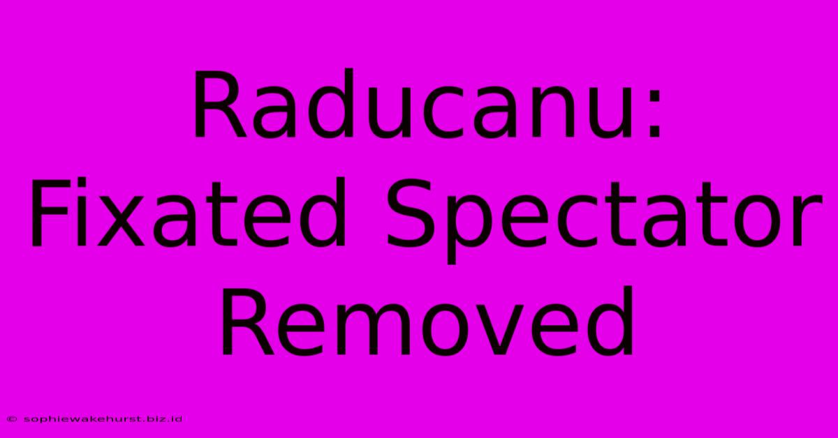 Raducanu: Fixated Spectator Removed