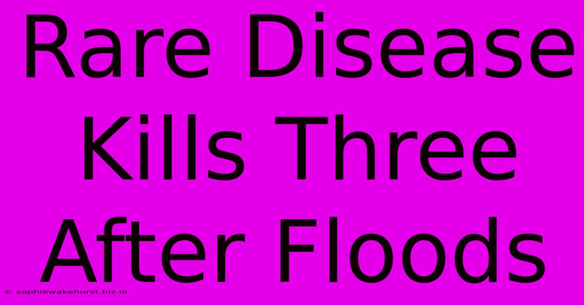 Rare Disease Kills Three After Floods