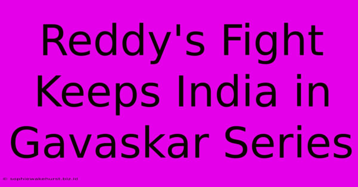 Reddy's Fight Keeps India In Gavaskar Series