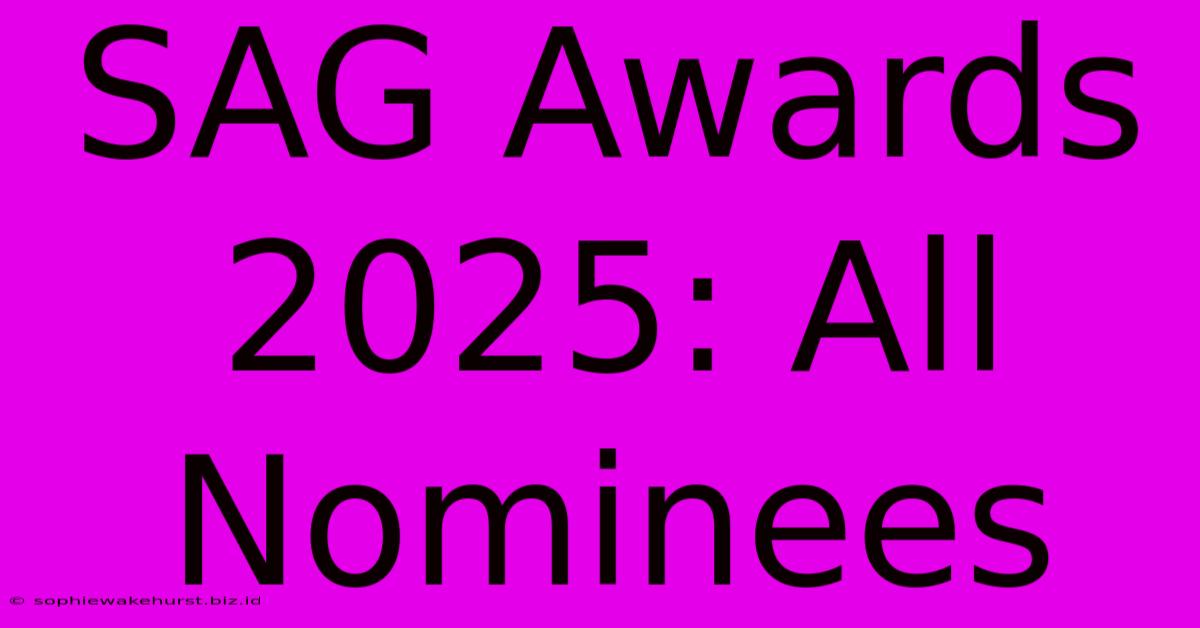 SAG Awards 2025: All Nominees