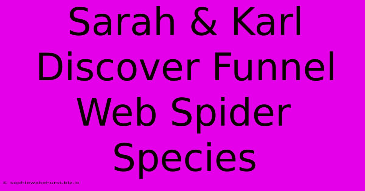 Sarah & Karl Discover Funnel Web Spider Species